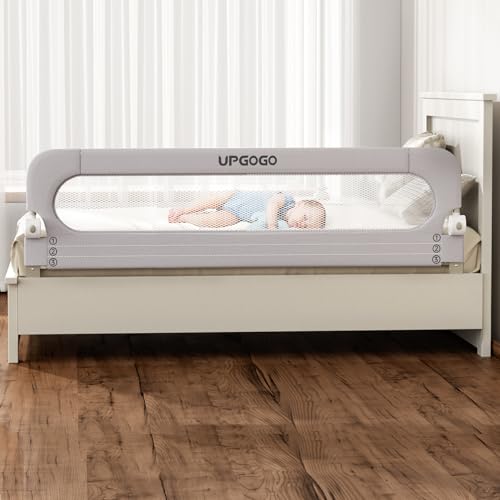 UPGOGO Folding Toddler Bed Rail - 71" Extra Long Safety Guard Rail, Grey