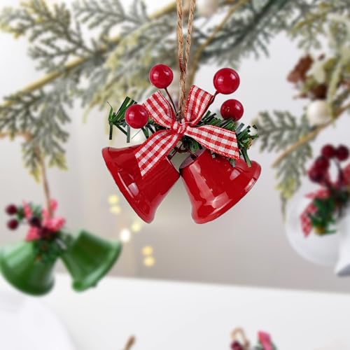 TIHOOD 18pcs Red Christmas Bell Ornaments for Holiday Decor
