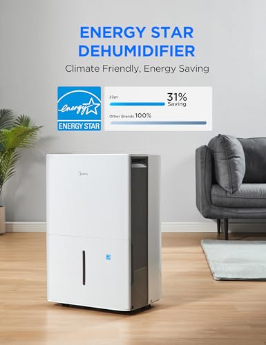 Smart 22 Pint Dehumidifier for Basement Wi-Fi Enabled Energy Star