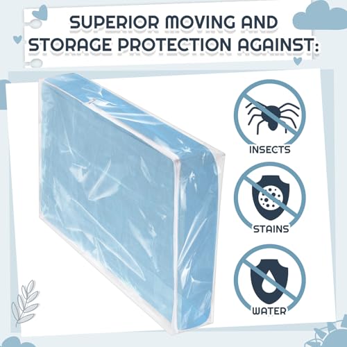 Crib Mattress Storage Bag | Waterproof Plastic Zipper Seal, 52.5x28x6.5 in