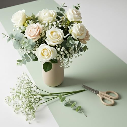 White Artificial Baby's Breath Flowers - 10 Pcs Faux Gypsophila Stems