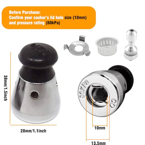 Universal Pressure Cooker Jigger Valve Replacement - 80kPa, 10mm Hole