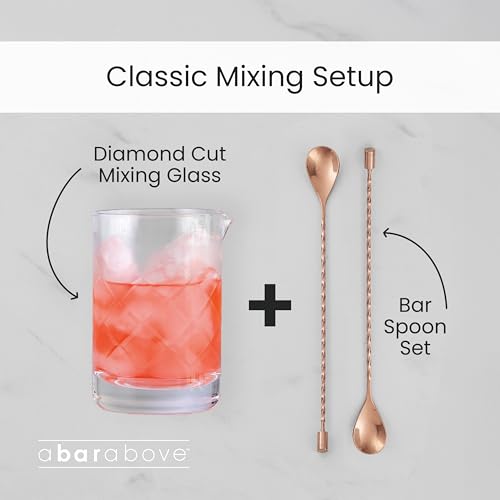 A Bar Above 18 Oz Diamond Cut Cocktail Mixing Glass with Secure Base, Pack of 1