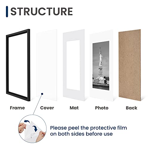 18x24 Poster Frames Set of 2 - Black Wall Gallery Picture Frame with Mat