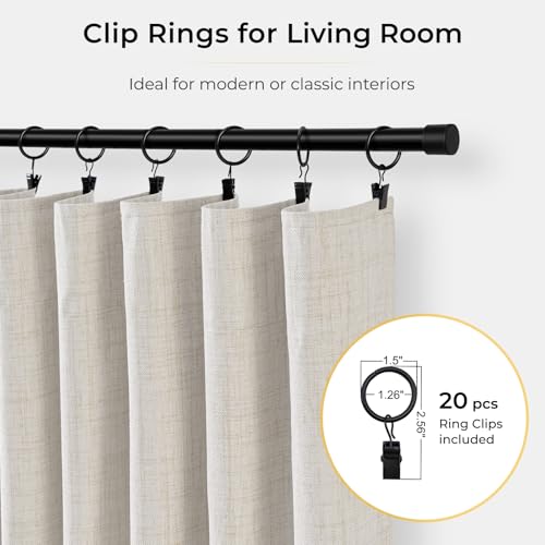 100% Blackout Curtains 84" Long - Thermal Insulated Linen Look Drapes (2 Panels)