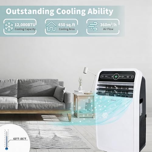 Portable Air Conditioner 12000 BTU 3-in-1 AC Unit for Rooms up to 450 Sq.Ft