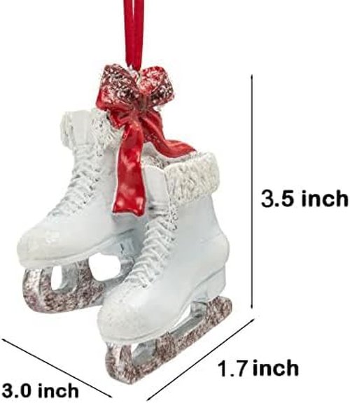Braxio Decorative Ice Skate Christmas Ornament - 3.46 Inch Hanging Figurine for Holiday Tree