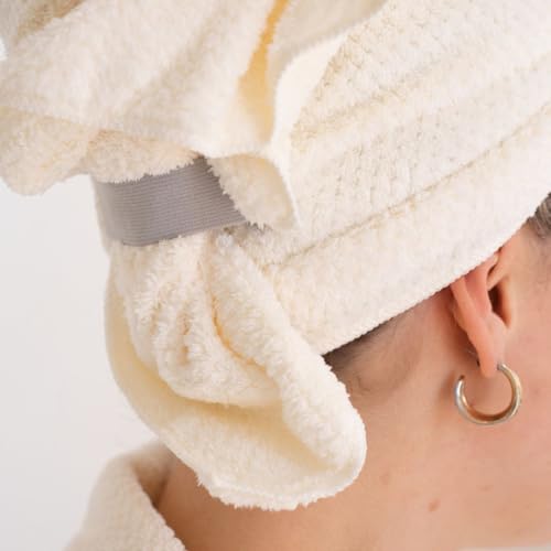 VOLO Hero Hair Towel Salt White – Ultra Soft Microfiber, Quick Dry & Anti-Frizz