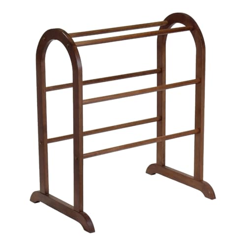Oakestry Eleanor Quilt Rack - Antique Walnut Wooden Storage & Display Stand