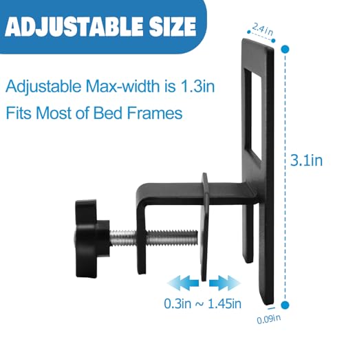 Adjustable Metal Mattress Holder Slide Stopper for Bed Frame - 6 Pack