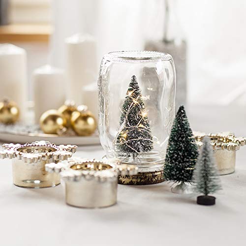 Mini Snow Frost Trees - 10pcs 100mm Mini Christmas Tree Decor for Holiday & Craft