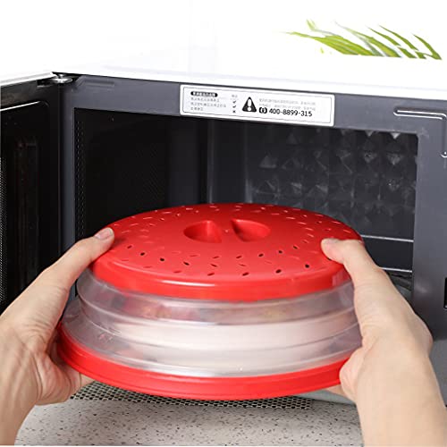 Collapsible Microwave Splatter Cover 10.5 Inch - Food Grade Plate Lid with Vents