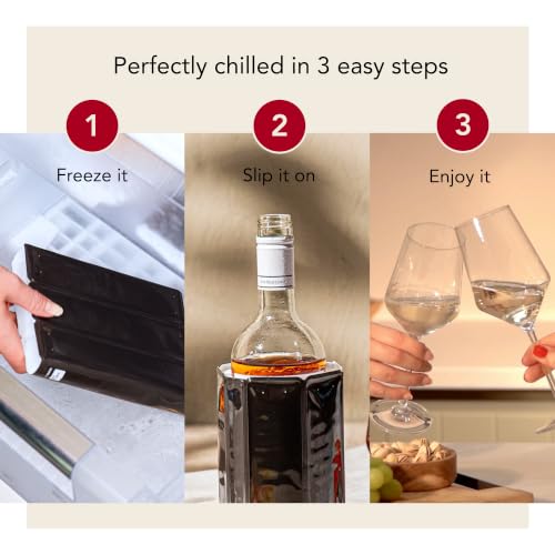Reusable Wine Cooler Sleeve - Rapid Gel Bottle Chiller for 750ml-1L Bottles