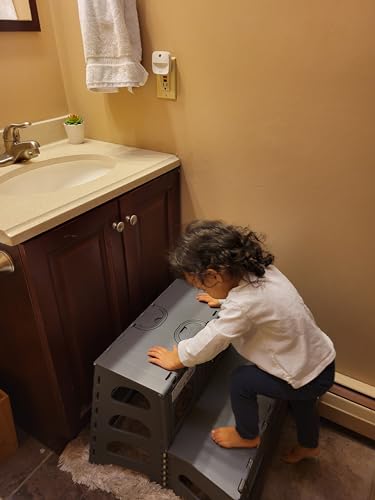 2-Step Folding Stool, Collapsible Non-Slip Step Ladder for Home & Kitchen