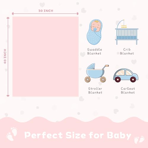 Yurhap Heart Plush Fleece Baby Blanket, Soft Sherpa Crib Blanket, 30"x40"