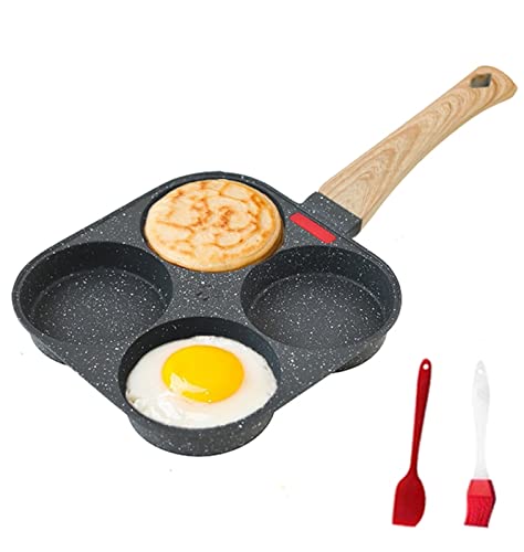 4-Cup Nonstick Granite Egg Frying Pan for Induction and Gas Stoves