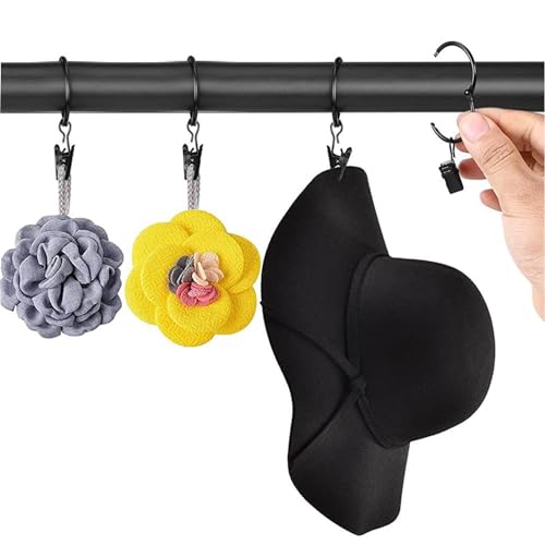 Openable Curtain Rings with Clips, 1-Inch Metal Drapery Hangers, 24 Pack