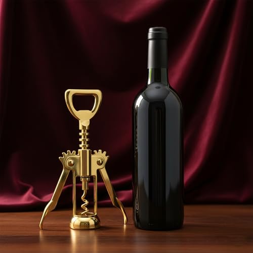Gold Wine Opener Corkscrew - Elegant Golden Multi-Function Bar Tool