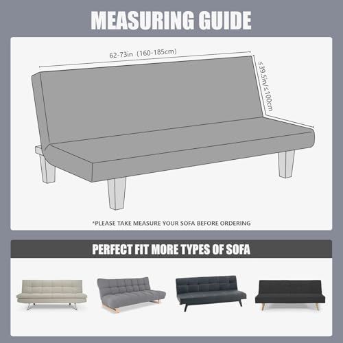 Stretch Futon Slipcover for Armless Sofa Bed - Dark Brown