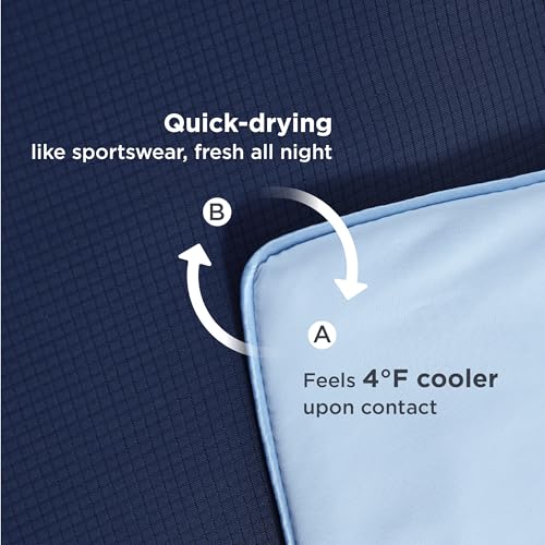 Cooling Comforter Blanket for Hot Sleepers - Queen Size, Blue