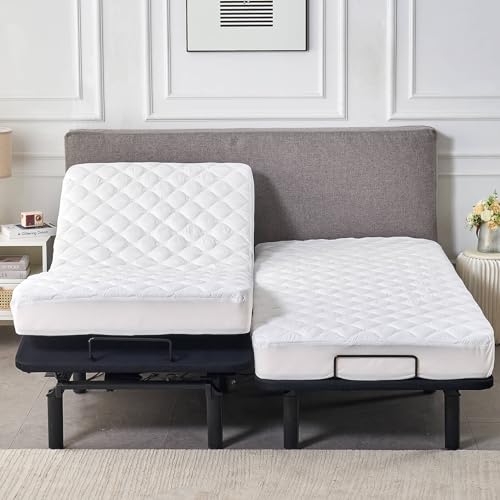 Waterproof Split King Mattress Protector Pad for Adjustable Beds, 2-Pack