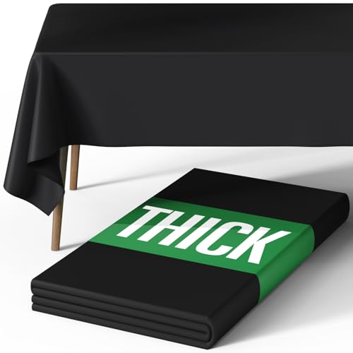 Black Rectangle Polyester Tablecloth 60 x 84 Inch - Washable Cover