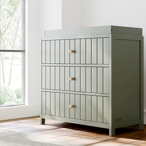 3-Drawer Nursery Dresser with Removable Changing Table Topper