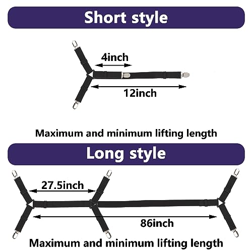 Adjustable Bed Sheet Straps - 6 Pack Non-Slip Fitted Sheet Holders
