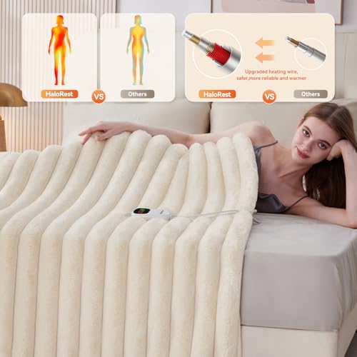 Cozy Electric Heated Throw Blanket, Faux Fur 50x60 inches