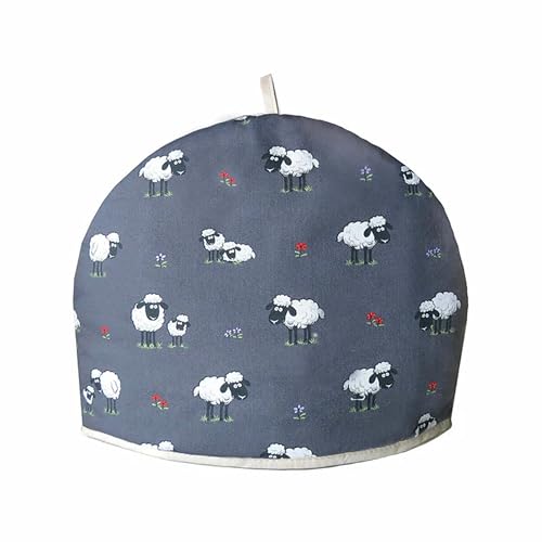 Fluffy Irish Sheep Tea Cosy, Cotton Blend Large Teapot Cover 14" x 10"