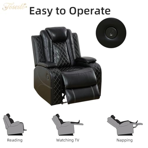 Modern Power Reclining Sectional Sofa with LED Lights and Console
