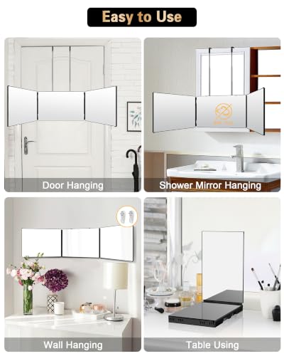 JUSRON 360 Viewing Angle Self Hair Cutting Mirror Shower
