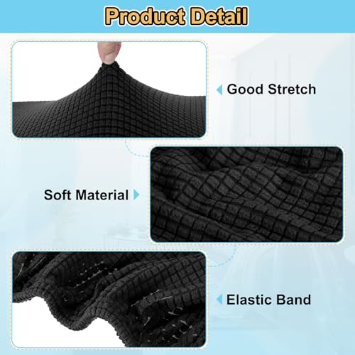Stretch Polyester Ottoman Cover 18x18 inch - Washable & Elastic