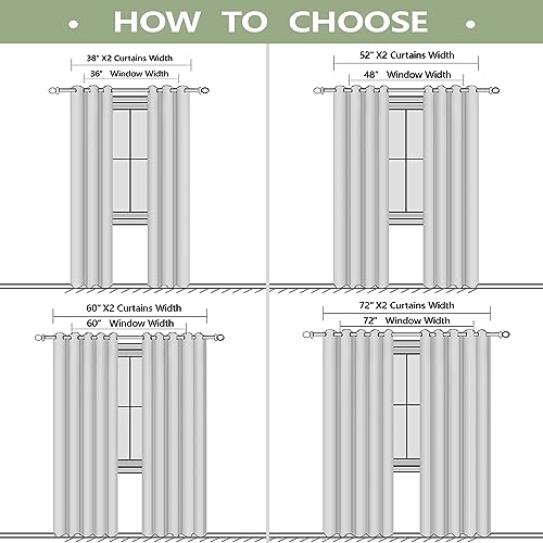 Dark Grey Thermal Insulated Blackout Curtains - 84 Inch Grommet Window Drapes