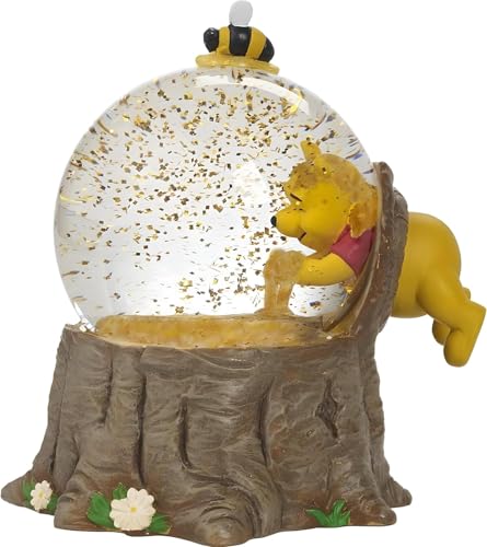 Honey Bear Musical Snow Globe - Wind-Up Music Box Figurine, 5.5 Inch