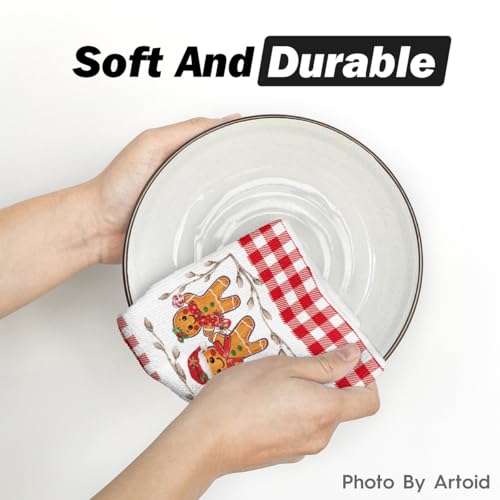Artoid Mode Red Candy Christmas Kitchen Towels Set of 2 18x26 Inches