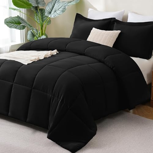 Queen Comforter Set - 3-Piece Box-Stitched Down Alternative Bedding