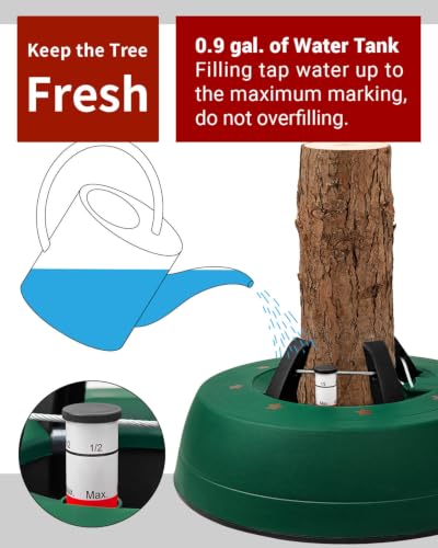 Leejec 9 Ft Christmas Tree Stand with 0.9-Gallon Water Reservoir, Universal Fit (5.5