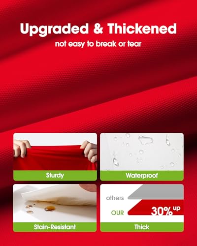 Pureegg Red 54 x 108 in Disposable Tablecloths 12 Pack - Waterproof Plastic Rectangle Cover
