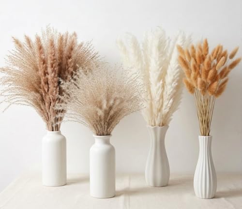 110-Stem Dried Pampas Grass Bouquet - 17-Inch Boho Floral Decor