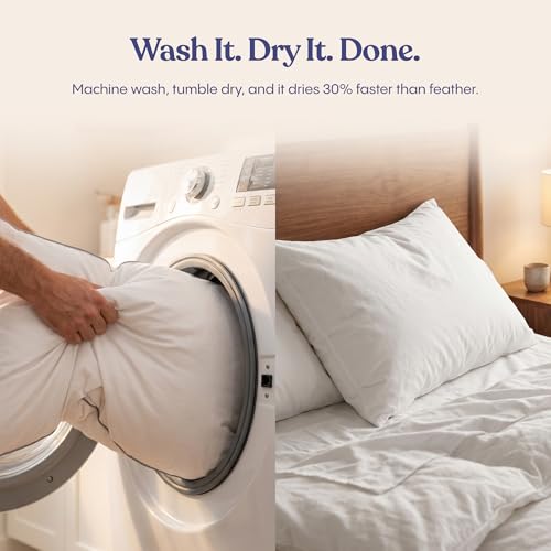 Down Alternative Bed Pillows - Standard/Queen Size, Soft (2 Pack)