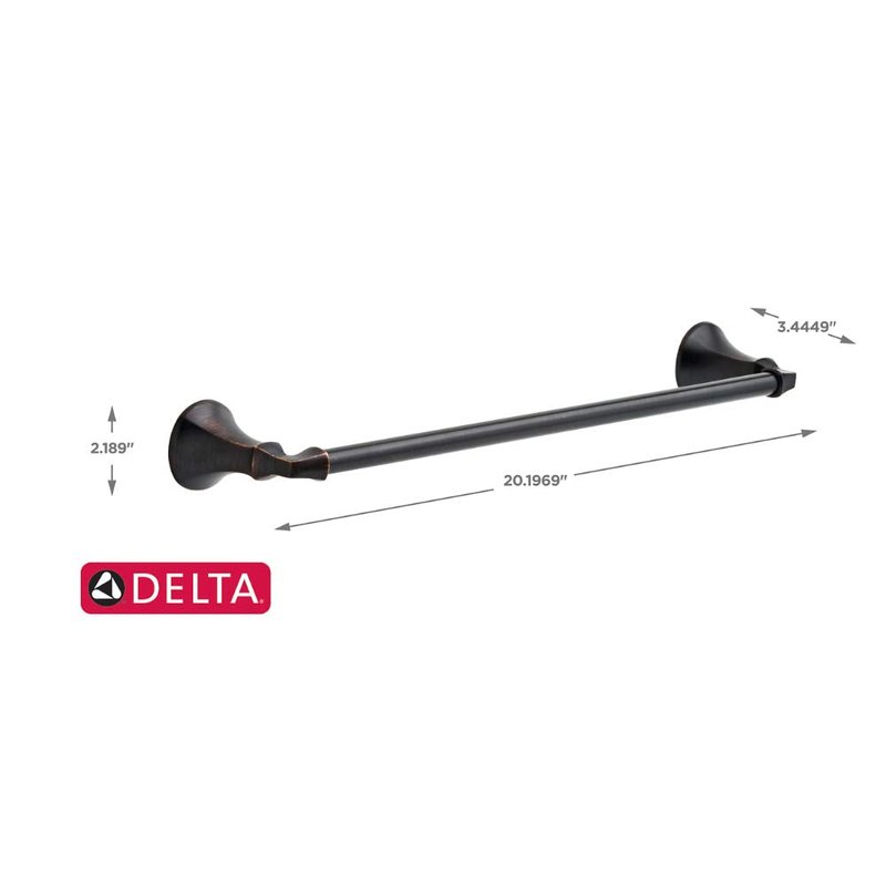 DELTA FAUCET Rubber Limited 76418-RB Ashlyn 18-in Wall Mount Towel Bar Bath Hardware Accessory in Venetian Bronze