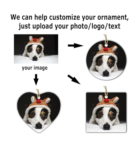 Personalized Heart Ceramic Ornament with Custom Photo and Text