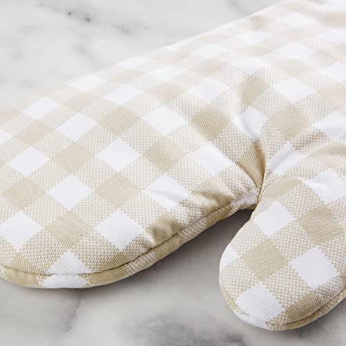 Gingham Cotton Oven Mitts 2-Piece Set, Heat Resistant Kitchen Gloves