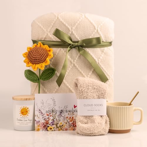 Sunflower Care Package Gift Box for Women - Self Care & Get Well Basket