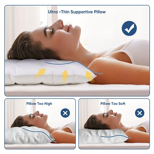 Ultra Thin Sleeping Pillows - 2.5 Inch High Profile, 18x26