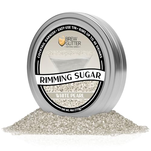 Bakell 4oz White Glitter Rimming Sugar for Cocktails & Baking - Edible Garnish