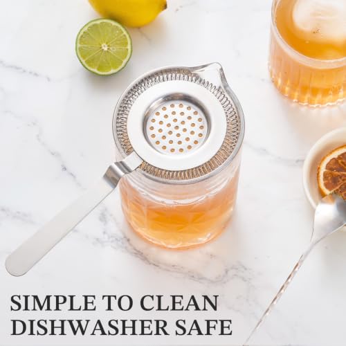 KITESSENSU Long Handle Hawthorne Strainer - 18/8 Stainless Steel Cocktail Filter