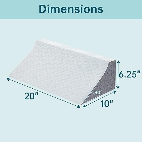 Wedge Pillow for Side Sleeping Support - Memory Foam, Washable Cover