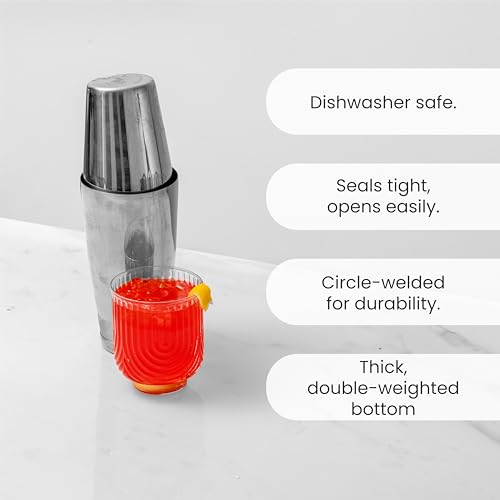 Stainless Steel Boston Cocktail Shaker Set 18 Oz Weighted & Unweighted Bar Tool